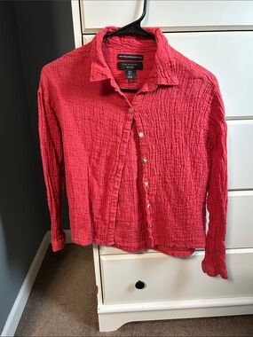 Tahari Crinkled Button-Front Shirt